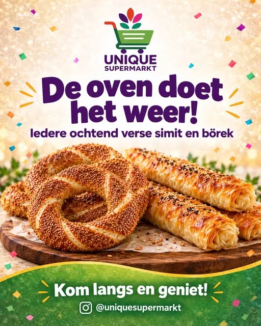 Verse simit en börek, post van Unique Supermarkt
